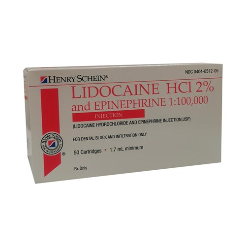 Lidocaine 2% Epinephrine 1:100,000 1.7ml box 50