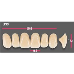 Vitapan Anterior Shade A1 Upper Mould X99 Set 6