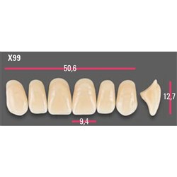 Vitapan Anterior Shade A2 Upper Mould X99 Set 6