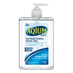 AQIUM Antibacterial Hand Gel 1L Pump Pack