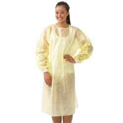 V2 Suresafe Impervious Gown Isolation Yellow w cuff -10 pk