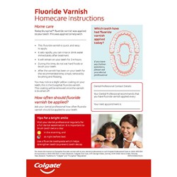 Colgate Fluoride Varnish Homecare Instructions Pad