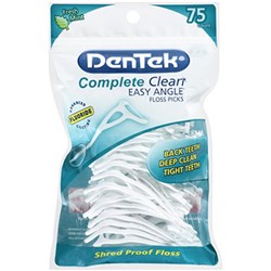 DenTek Complete Clean Easy Angle Floss Picks 75ct pkt 6