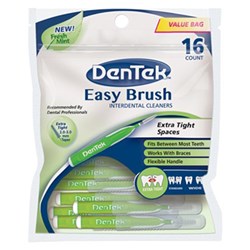 DenTek Easy Brush Extra Tight Green Pkt 16 Box of 6