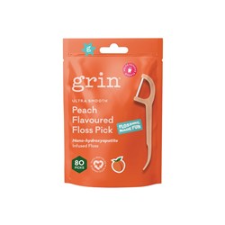 Ultra Smooth Peach Floss Pick 80pk bag x 8 packs
