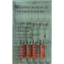 Henry Schein Finger Plugger 25mm Size 25 Red pkt 4
