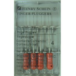 Henry Schein Finger Plugger 25mm Size 20 Yellow pkt 4