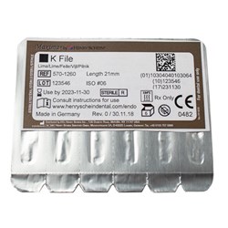 K File Sterile MAXIMA 25mm Size 25 Red Pk of 6