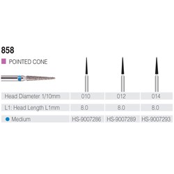 HENRY SCHEIN Maxima Diamond Bur FG 858014M Med-grit pkt 5