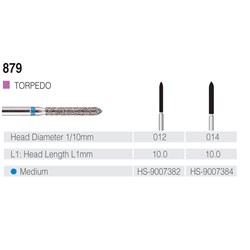 HENRY SCHEIN Maxima Diamond Bur FG 879012M Med-grit pkt 5