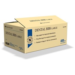 HS Dental Bibs Large 4ply paper 28.5 x 43cm  CTN of 400