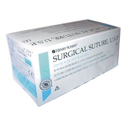 Henry Schein Silk Suture Blk 1/2 Circ 3-0 C-9 45cm box 12