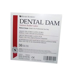 Henry Schein Rubber Dam Latex Medium 6"x6" box 36