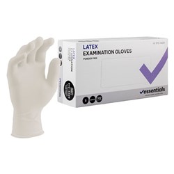 Essentials Latex Exam Gloves Powder Free S Carton 10 x 100