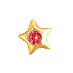 Star with Ruby 22ct Yellow Gold