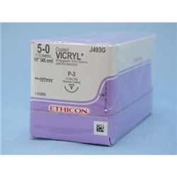 Ethicon Suture Vicryl P3 3/8 Rev Cut 13mm 5/0 45cm box 12