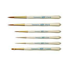 TAKANISHI Brushes Sizes 1-0 2 4 6 8 Pack of 6