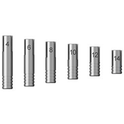 Narrow ridge drill stops 4, 6, 8, 10, 12, 14mm