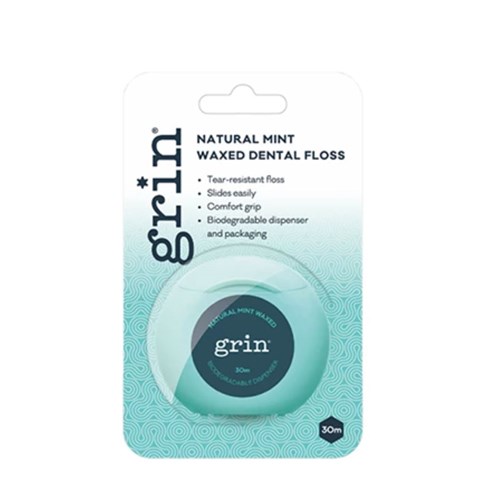 Grin 100% Recycled Mint Waxed Dental Floss 30m