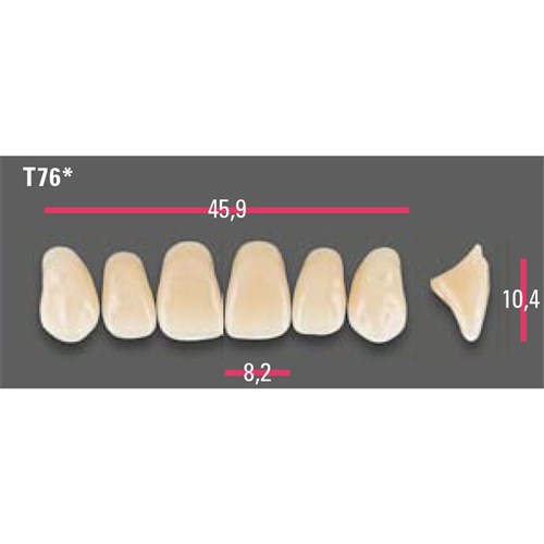 Vitapan Anterior Shade A2 Upper Mould T76 Set 6