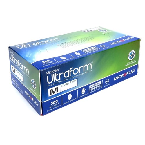 MICROFLEX Ultraform  Blue Nitrile Gloves Medium Box 300