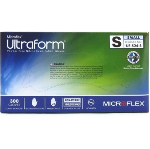 MICROFLEX Ultraform  Blue Nitrile Gloves Small Box 300