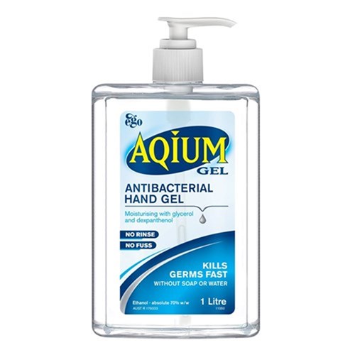 AQIUM Antibacterial Hand Gel 1L Pump Pack