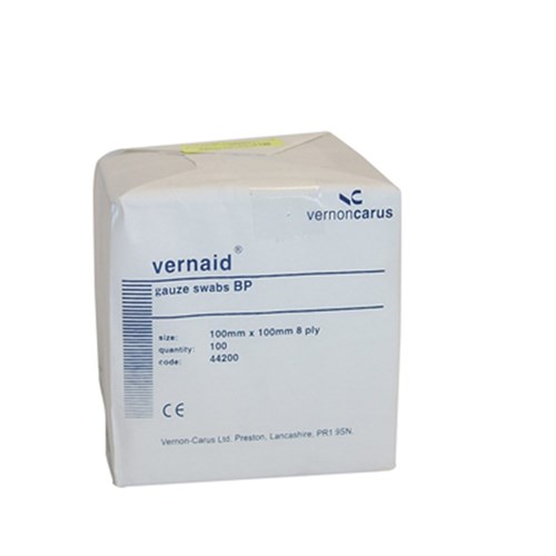 Vernaid Gauze Swabs 44200 Non Sterile 10x10cm 8Ply pkt 100