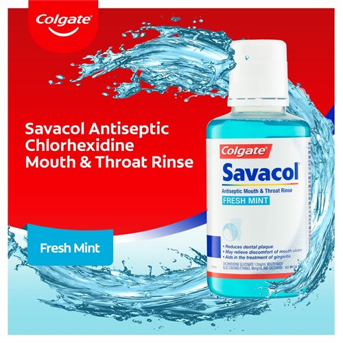 Savacol Chlorhexidine Mouthrinse Blue 300ml pkt 4