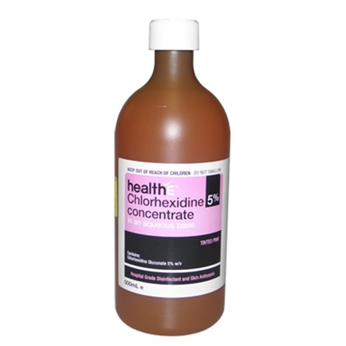 healthE Chlorhexidine Tinted Pink 500ml 5% Concentrate