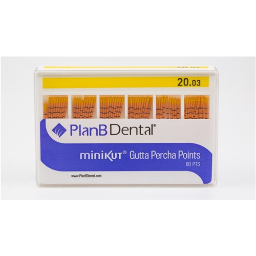 MINIKUT GUTTA PERCHA POINTS .03 TAPER SIZE 20 pk 60