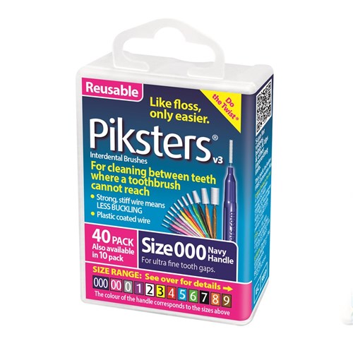Piksters Interdental Brushes Navy Size 000 40pk