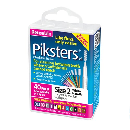 Piksters Interdental Brushes White Size 2 40pk