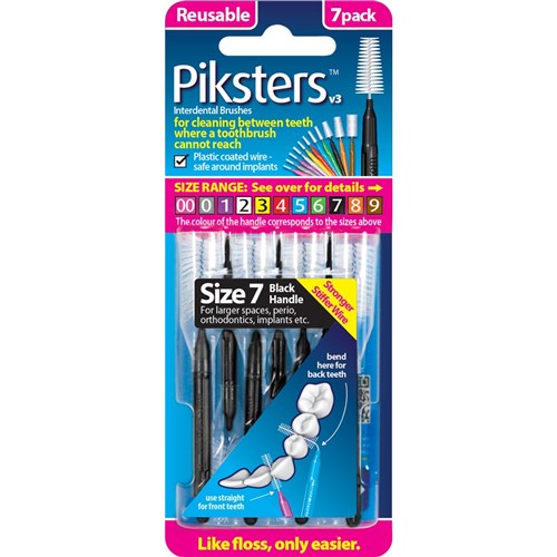 Piksters Interdental Brushes Black Size 7 7pk