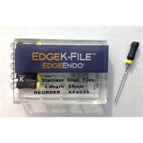 Edge K-File Size 40 25mm Pack of 6