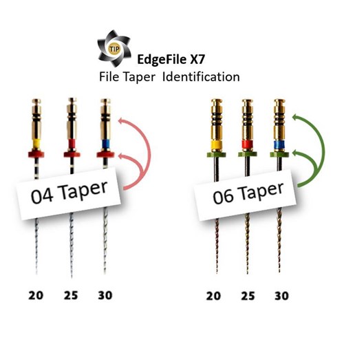 EdgeFile X7 taper .04 asst Sizes 20,25,30,21mm Pk 6