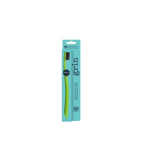 100% Recycled Toothbrush Lime (Medium) 8pkt