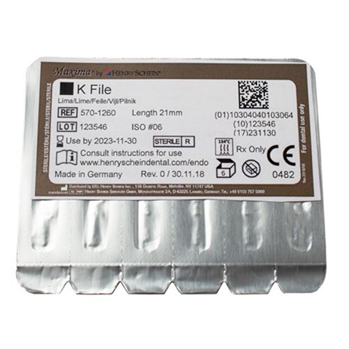 K File Sterile MAXIMA 25mm Size 8 Grey Pk of 6