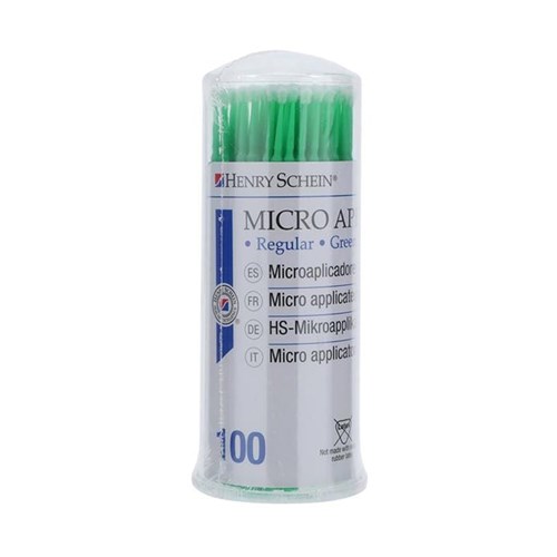 HENRY SCHEIN Micro Applicator HS10 Regular Green Blue 4x100