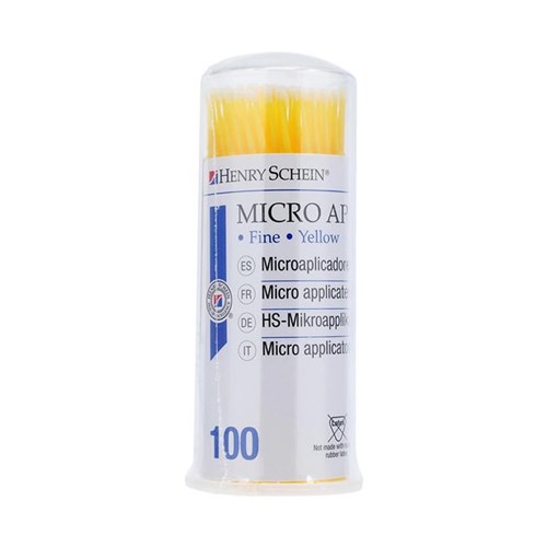 HENRY SCHEIN Micro Applicator HS10 Fine Pink Yellow 4 x100