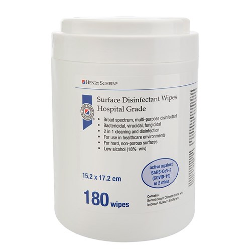 HS Surface Disinfectant Wipes Hospital Grade 180 Tub