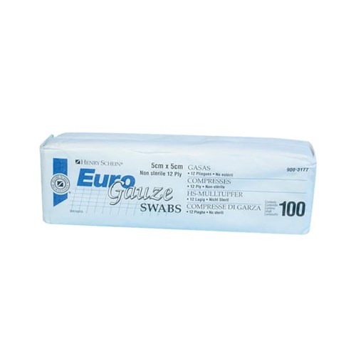 HS EuroGauze Swabs Non Sterile 12 Ply 5x5cm 100 Pack