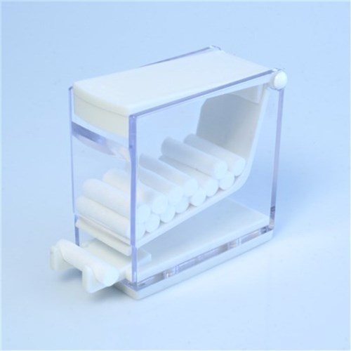 MAXIMA Cotton Roll Dispenser White with pusher ea