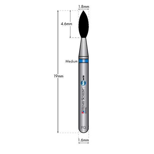 HENRY SCHEIN Maxima Diamond Bur FG 368018M Med-grit pkt 5