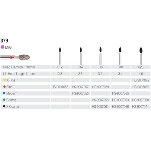 HENRY SCHEIN Maxima Diamond Bur FG 379012F Fine pkt 5