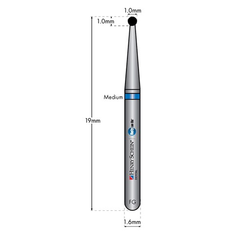 HENRY SCHEIN Maxima Diamond Bur FG 801010M Med-grit pkt 5