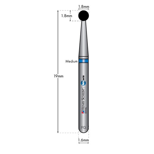 HENRY SCHEIN Maxima Diamond Bur FG 801018M Med-grit pkt 5