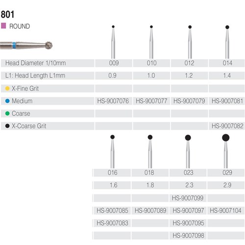 HENRY SCHEIN Maxima Diamond Bur FG 801023M Med-grit pkt 5