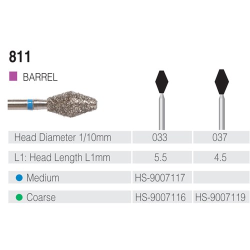 HENRY SCHEIN Maxima Diamond Bur FG 811037C Coarse pkt 5