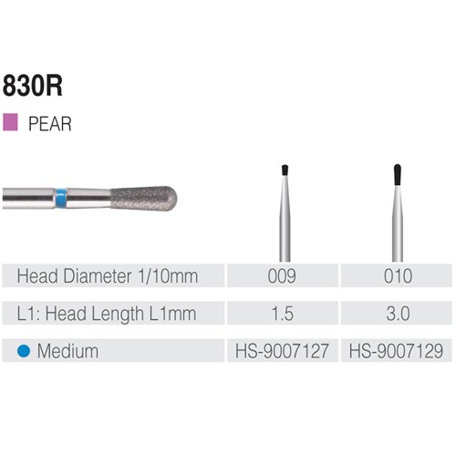 HENRY SCHEIN Maxima Diamond Bur FG 830009M Med-grit pkt 5